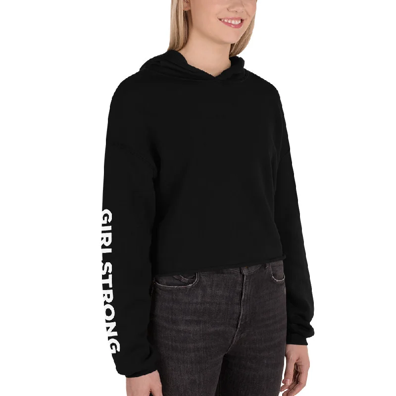 EVERYDAY FLEECE, COZY CHIC CROPPED HOODIE BLACK Hoodie with Patch Decorative Personalized EVERYDAY FLEECE, COZY CHIC CROPPED HOODIE BLACK Hoodie with Patch Decorative Personalized