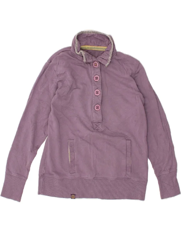 JOULES Womens Button Neck Sweatshirt Jumper UK 12 Medium Purple Cotton Hoodie with Side Slits Relaxed Casual JOULES Womens Button Neck Sweatshirt Jumper UK 12 Medium Purple Cotton Hoodie with Side Slits Relaxed Casual