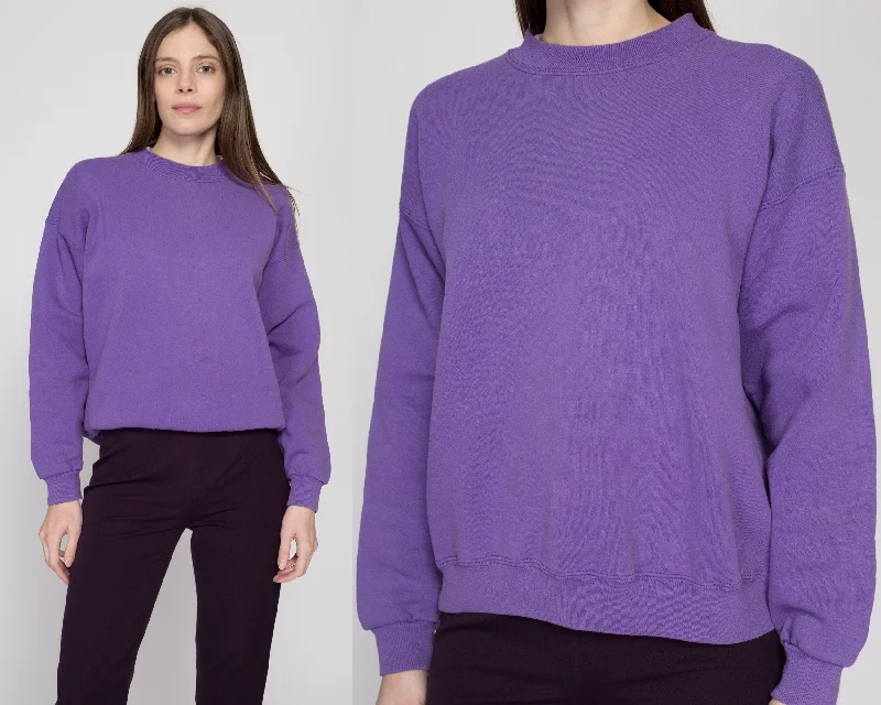 Large 90s Lee Purple Crewneck Sweatshirt Hoodie with Hem Embroidery Detailed Premium Large 90s Lee Purple Crewneck Sweatshirt Hoodie with Hem Embroidery Detailed Premium