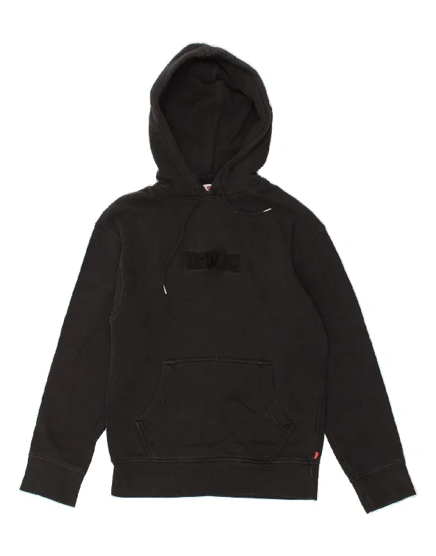 LEVI'S Mens Loose Fit Hoodie Jumper XS Black Cotton Hoodie with Print Artistic Unique LEVI'S Mens Loose Fit Hoodie Jumper XS Black Cotton Hoodie with Print Artistic Unique