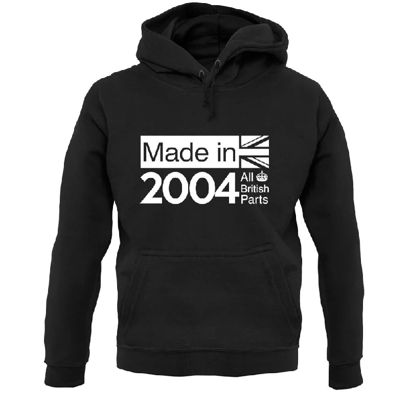 Made In 2004 All British Parts Crown Unisex Hoodie Hoodie with Metallic Shiny Futuristic Made In 2004 All British Parts Crown Unisex Hoodie Hoodie with Metallic Shiny Futuristic