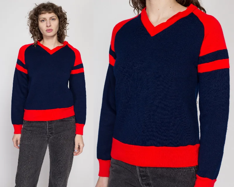 Medium 80s Navy Blue & Red Color Block Sweatshirt Hoodie with Tie-Dye Psychedelic Retro Medium 80s Navy Blue & Red Color Block Sweatshirt Hoodie with Tie-Dye Psychedelic Retro