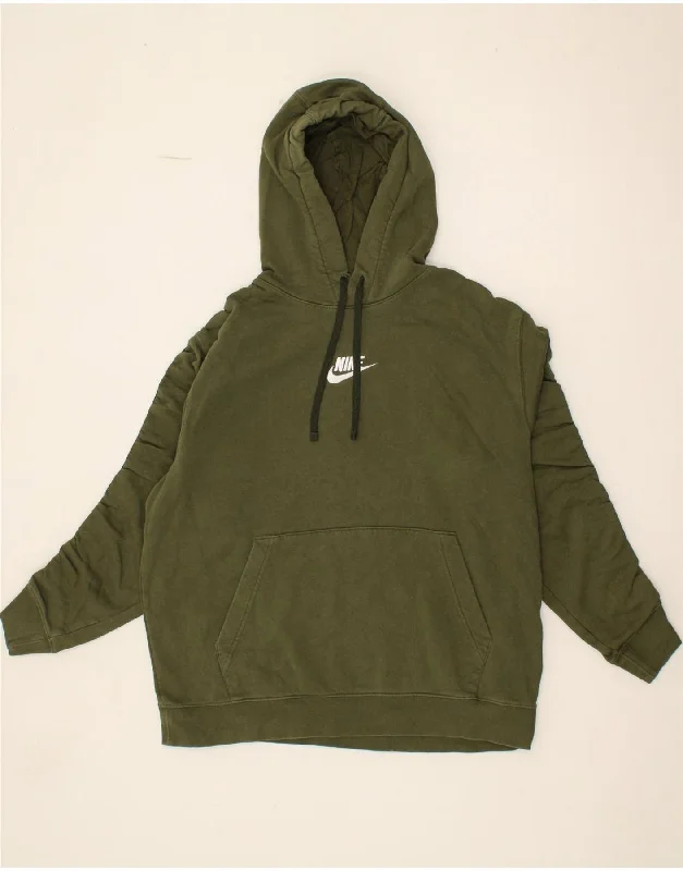 NIKE Mens Graphic Hoodie Jumper Large Khaki Cotton Hoodie with Hidden Zipper Minimalist Clean NIKE Mens Graphic Hoodie Jumper Large Khaki Cotton Hoodie with Hidden Zipper Minimalist Clean