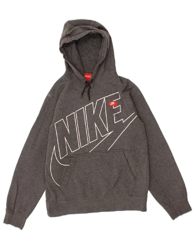 NIKE Mens Graphic Hoodie Jumper Small Grey Cotton Hoodie with Crew Neck Simple Timeless NIKE Mens Graphic Hoodie Jumper Small Grey Cotton Hoodie with Crew Neck Simple Timeless
