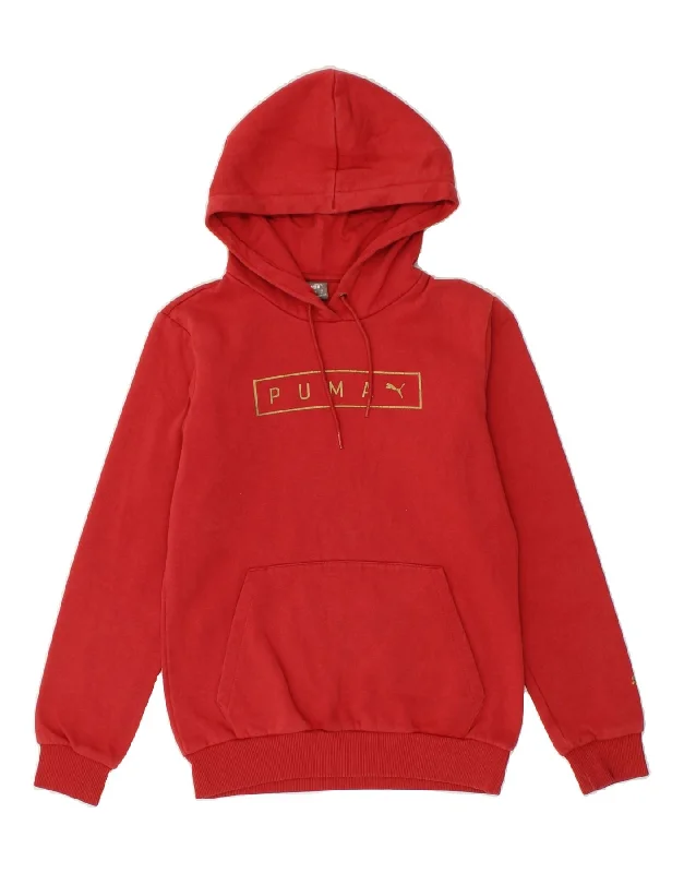 PUMA Mens Graphic Hoodie Jumper XS Red Hoodie with Tied Waist Feminine Flattering