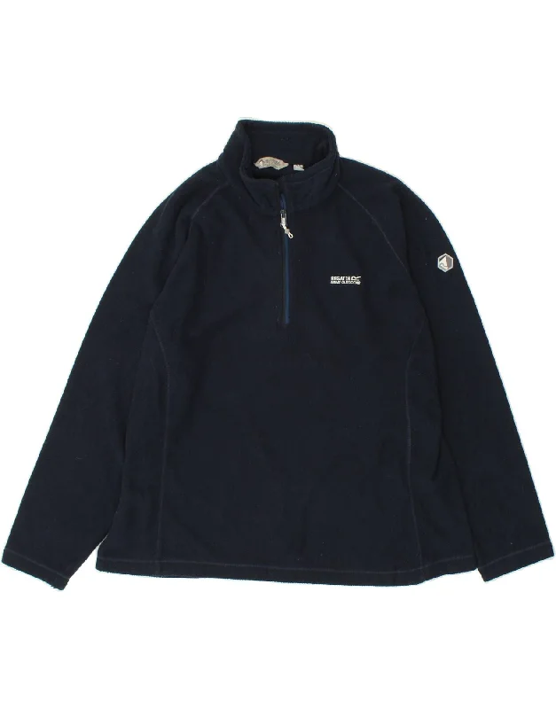 REGATTA Womens Zip Neck Sweatshirt Jumper UK 20 2XL Navy Blue Polyester Graphic Hoodie Design Print REGATTA Womens Zip Neck Sweatshirt Jumper UK 20 2XL Navy Blue Polyester Graphic Hoodie Design Print