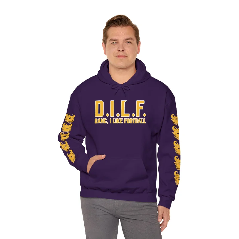 Unisex Heavy Blend™ Hooded Sweatshirt - D.I.L.F. + Game Day Helmet (Sleeves) Hoodie Sweatshirt Pullover Unisex Heavy Blend™ Hooded Sweatshirt - D.I.L.F. + Game Day Helmet (Sleeves) Hoodie Sweatshirt Pullover