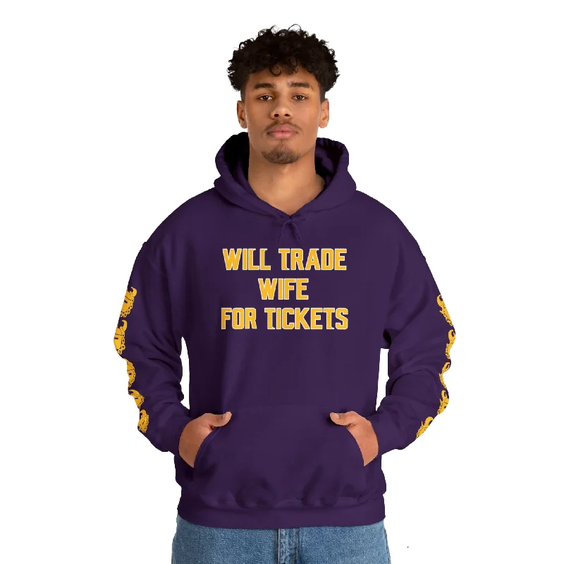 Unisex Heavy Blend™ Hooded Sweatshirt - Wife for Tickets + Game Day Helmet (Sleeves) Hoodie with Batwing Sleeves Loose Dramatic Unisex Heavy Blend™ Hooded Sweatshirt - Wife for Tickets + Game Day Helmet (Sleeves) Hoodie with Batwing Sleeves Loose Dramatic