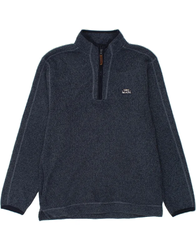 WEIRD FISH Mens Zip Neck Sweatshirt Jumper Large Navy Blue Flecked Hoodie with Front Slit Layering Stylish WEIRD FISH Mens Zip Neck Sweatshirt Jumper Large Navy Blue Flecked Hoodie with Front Slit Layering Stylish