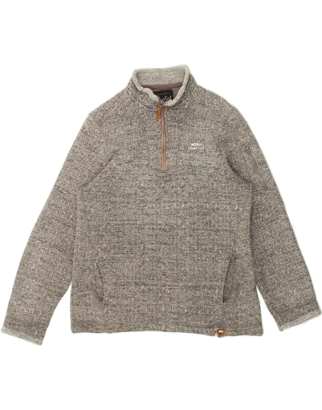 WEIRD FISH Mens Zip Neck Sweatshirt Jumper Medium Grey Herringbone Hoodie with Lining Warm Insulated WEIRD FISH Mens Zip Neck Sweatshirt Jumper Medium Grey Herringbone Hoodie with Lining Warm Insulated