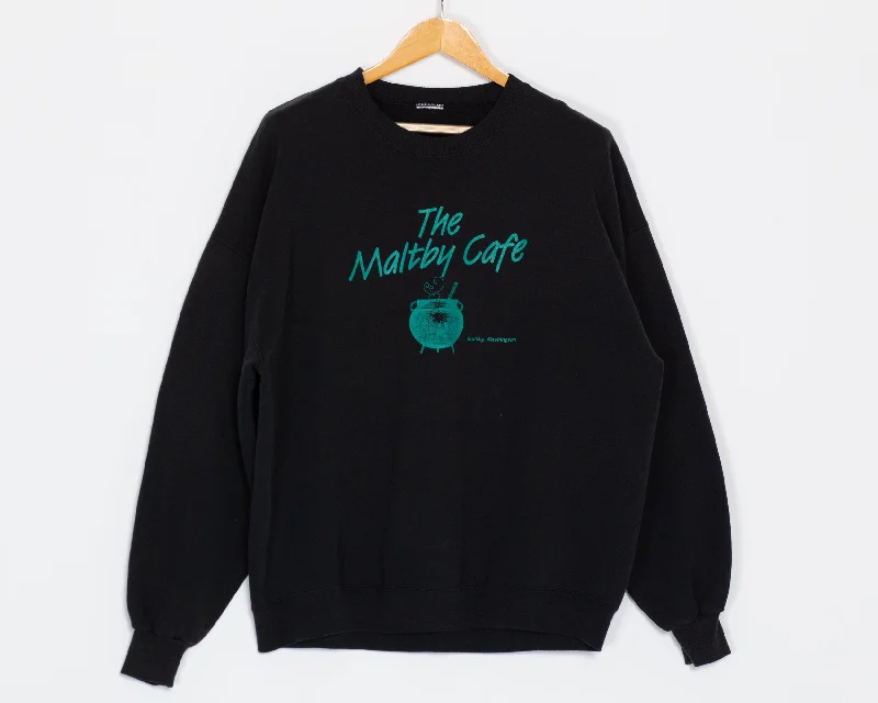 XL 90s Maltby Cafe Washington Sweatshirt Hoodie with Neon Bright Vibrant