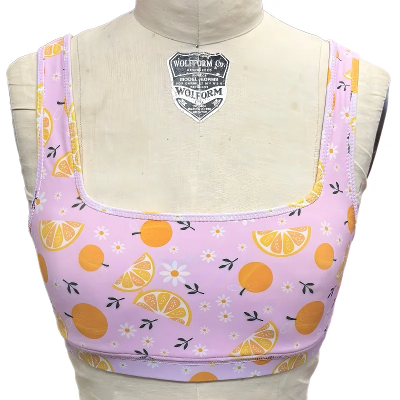 Orange You Glad? Square Neck Bra Sports Support Bra