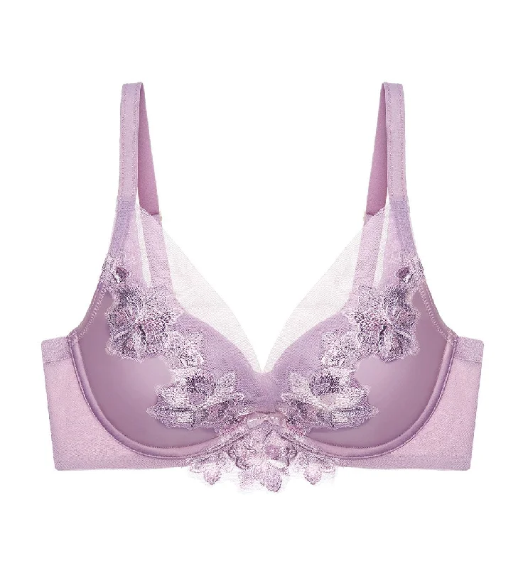 SATEEN DEEP V WIRED PUSH UP BRA 01 Lace Back Bra