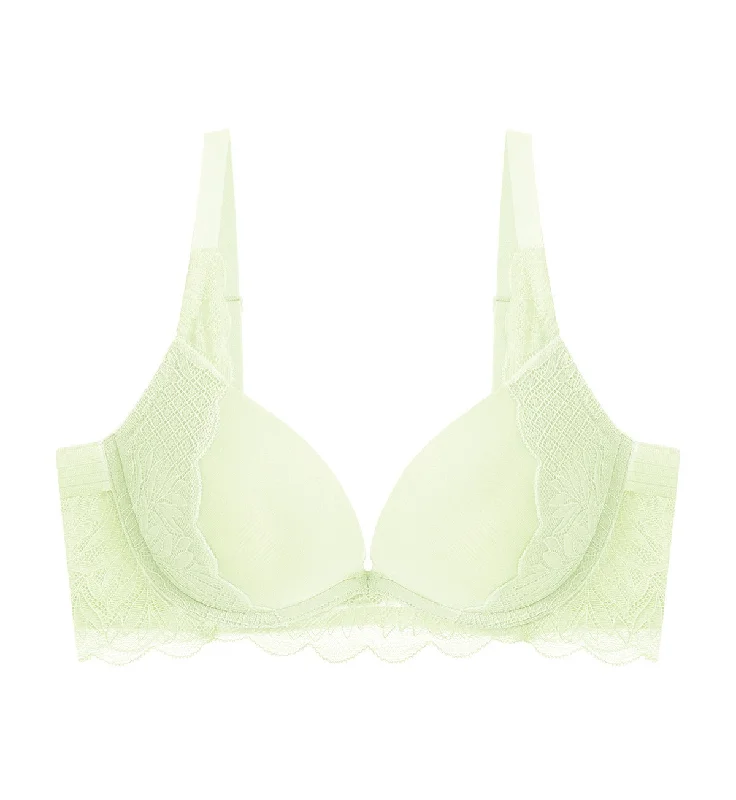 Tri-Air Lite Wired Push Up Deep V Bra Trendy Lace Bra