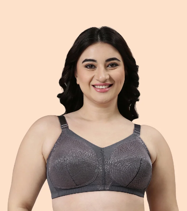 Enamor Body Transform F096 Ultimate Curve Support Bra for Women- Full Coverage, Non Padded and Wirefree - Ink Grey Comfortable Active Bra Enamor Body Transform F096 Ultimate Curve Support Bra for Women- Full Coverage, Non Padded and Wirefree - Ink Grey Comfortable Active Bra