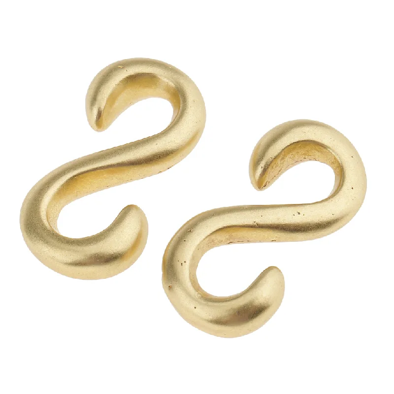 Maxbell 2 Pieces S Shaped Smooth Solid Brass Hook DIY 2.5x1.3 cm Sexy Underwire Bra