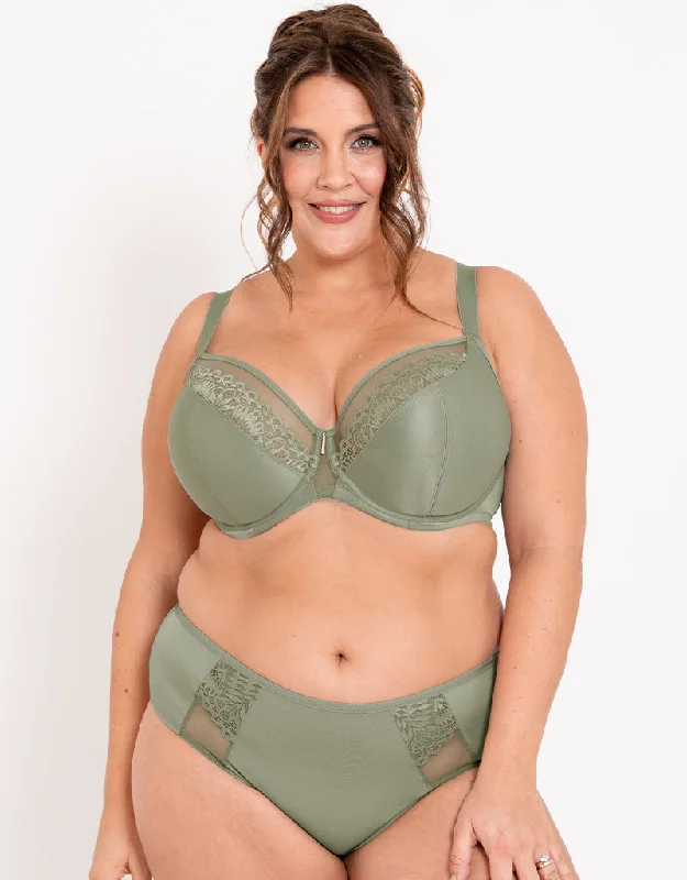 Adella Hera Full Plunge Bra Sage Green Seamless Wireless Bra