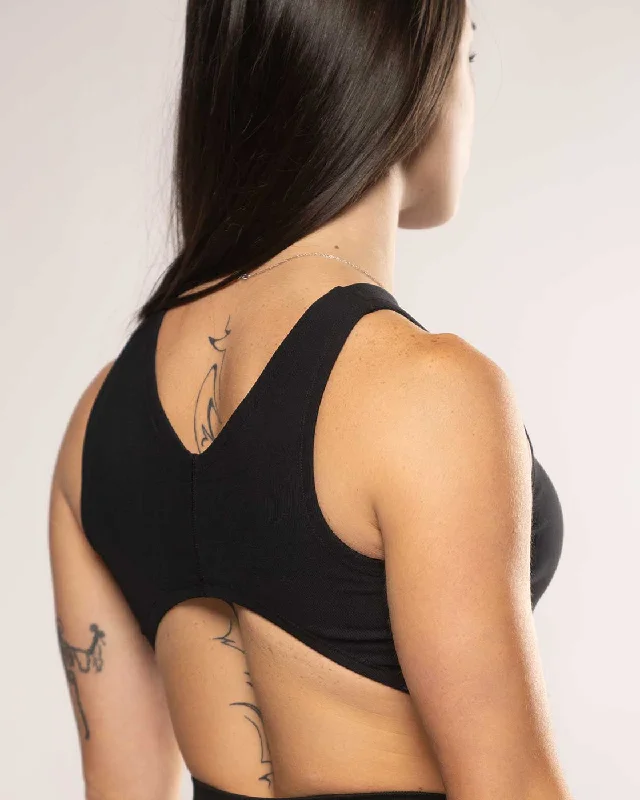 Apex Long Line Sports Bra- Black Trendy Lace Bra