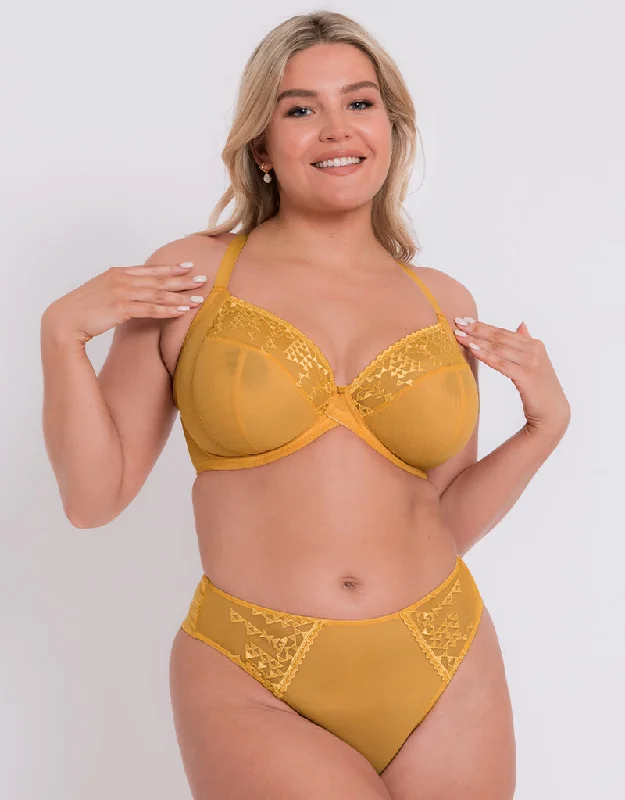 Curvy Kate Centre Stage Full Plunge Side Support Bra Turmeric Comfortable Active Bra