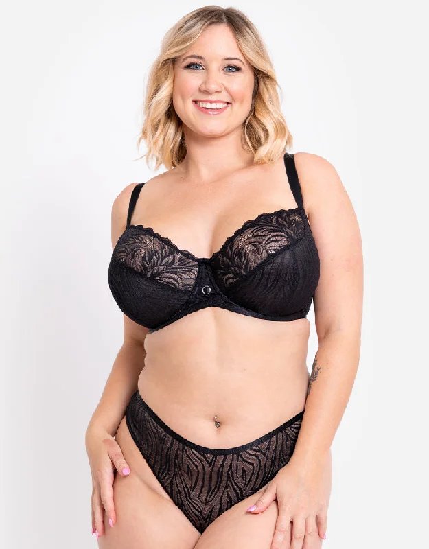 Curvy Kate Lace Daze Balcony Bra Black Casual Bralette Set