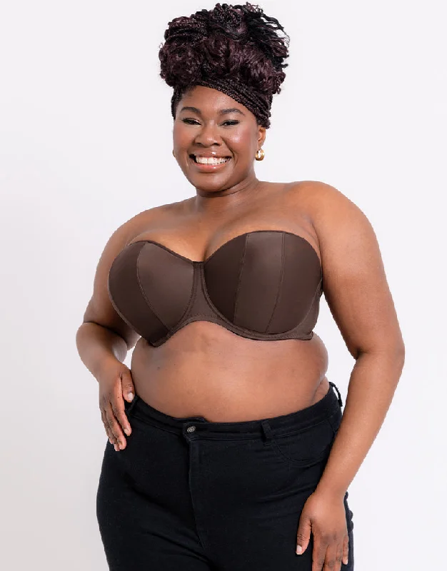 Curvy Kate Luxe Strapless Multiway Bra Cocoa Chic Lace Bralette