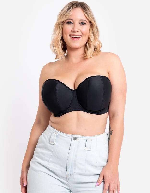 Curvy Kate Luxe Strapless Multiway Bra Jet Black Stretchy Wireless Bra