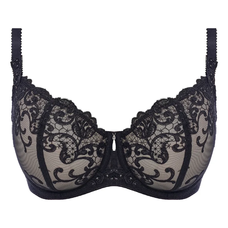 Fantasie Portia Balconette Bra Black Elegant Satin Bralette