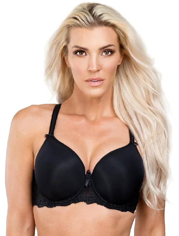 Fit Fully Yours Elise Molded Underwire Bra, Black Chic Lace Bra