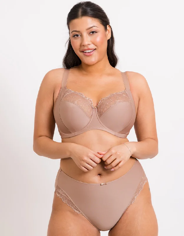 Flirtelle Emilie Full Cup Side Support Bra Cafe Au Lait Soft Cup Bra