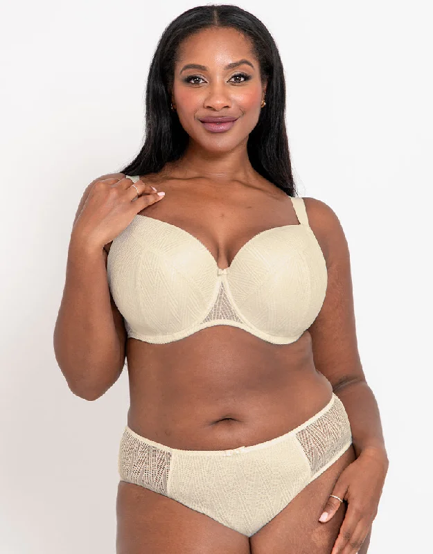 Flirtelle Esme Padded Balcony Bra Cream Lacy Underwire Bra