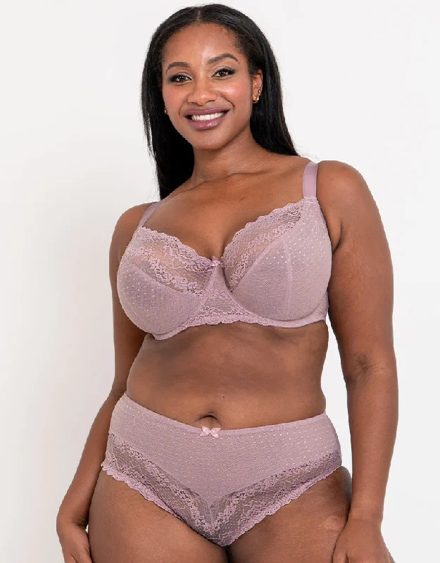 Flirtelle Viola Balcony Bra Mauve High Support Sports Bra