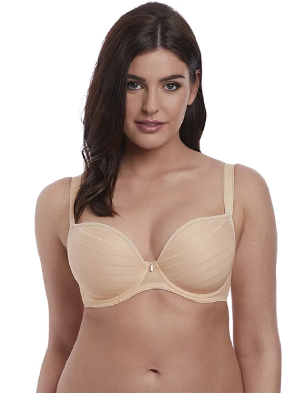 Freya Cameo Uw Deco Moulded Plunge Bra, Sand Full Coverage Bra