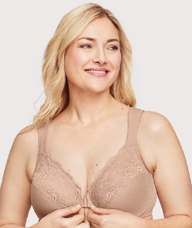 Glamorise WonderWire Front-Closure Bra - Cafe Soft Support Bra