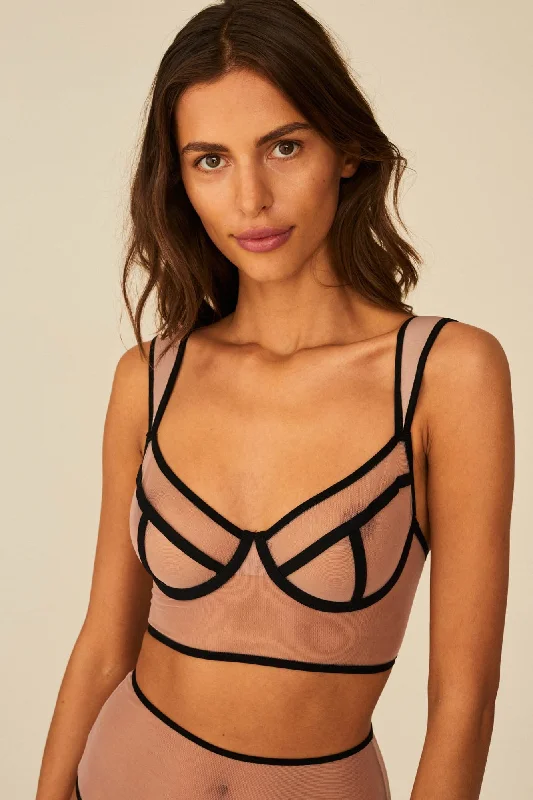 In The Clouds Bra Black Soft Mesh Bra