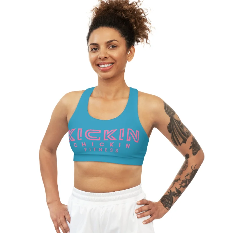 Kickin Chickin Fitness Seamless Sports Bra turq/pink Chic Lace Underwear