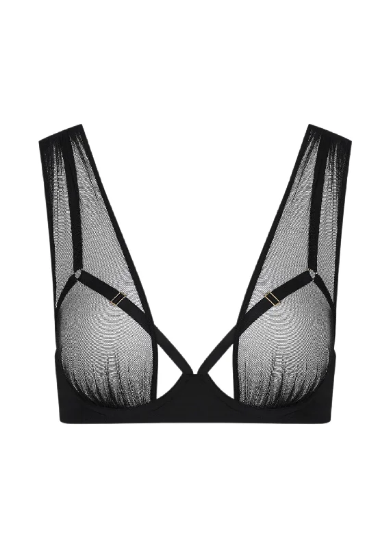 Nuit Fauve Cupless Bra (Black) Wireless Push-Up Bra