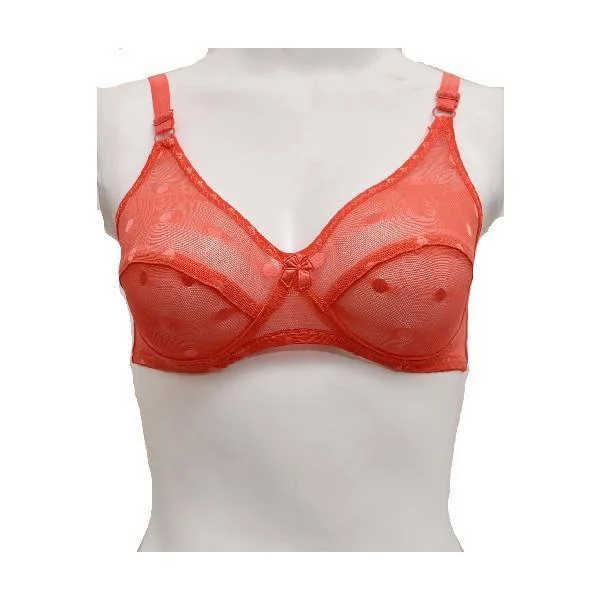 Matching See Through Net Embroidered Bra Sporty Compression Bra