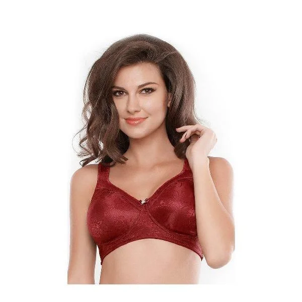 No Sag Full-Cup Bra With Non-Stretch Jacquard Sexy Mesh Bralette