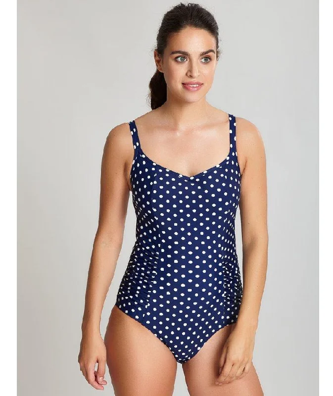 Panache Swimwear Anya Spot Balconnet Underwired Swimsuit - Navy/Ivory Sexy Two-Piece Set