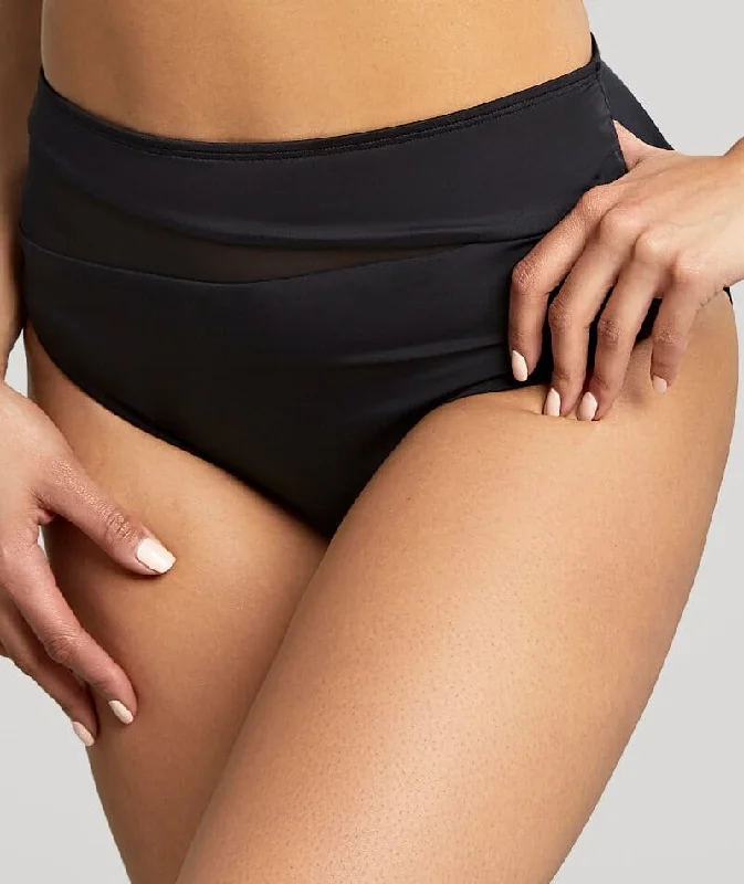 Panache Swimwear Serenity Midi Pant - Noir Shiny One-Piece Swimsuit