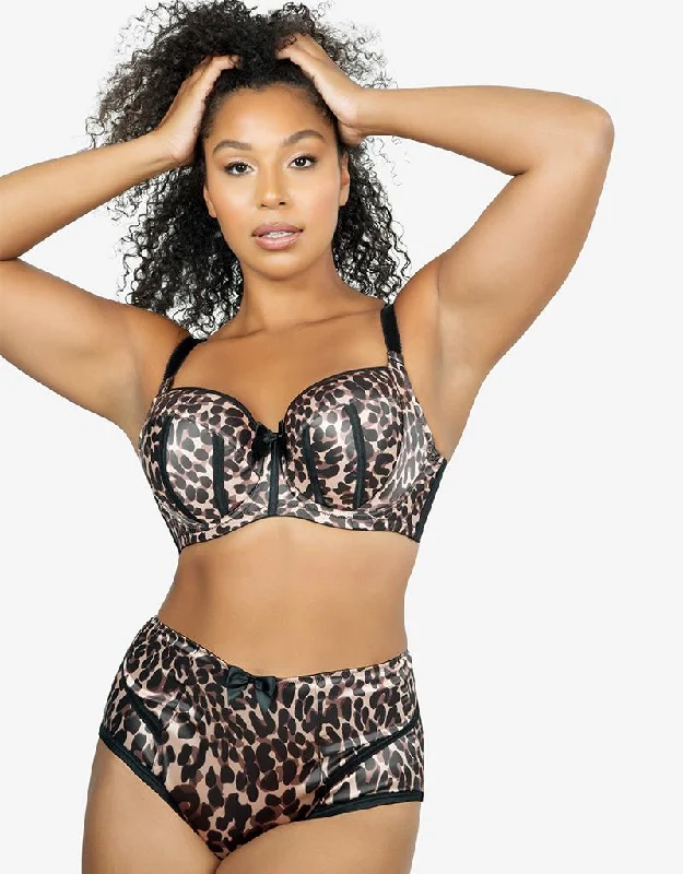 Parfait Charlotte Padded Balconette Bra Leopard Brown Soft Stretch Bra