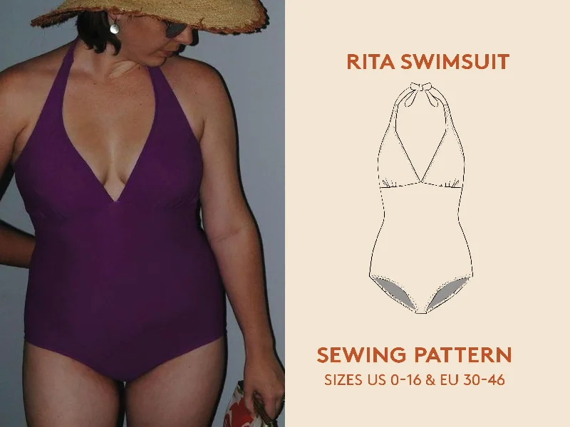 Rita Swimsuit Sewing Pattern Flirty Ruffle Swimsuit