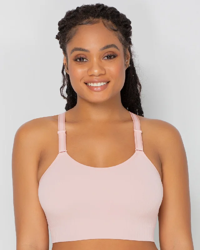 Smooth Seamless Comfort Wireless Longline Bra - Blushing Rose Stretchy Full Coverage