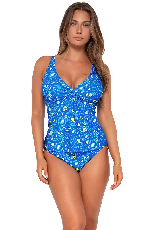 Sunsets Pineapple Grove Forever Tankini Top Elegant Ruffled Bikini