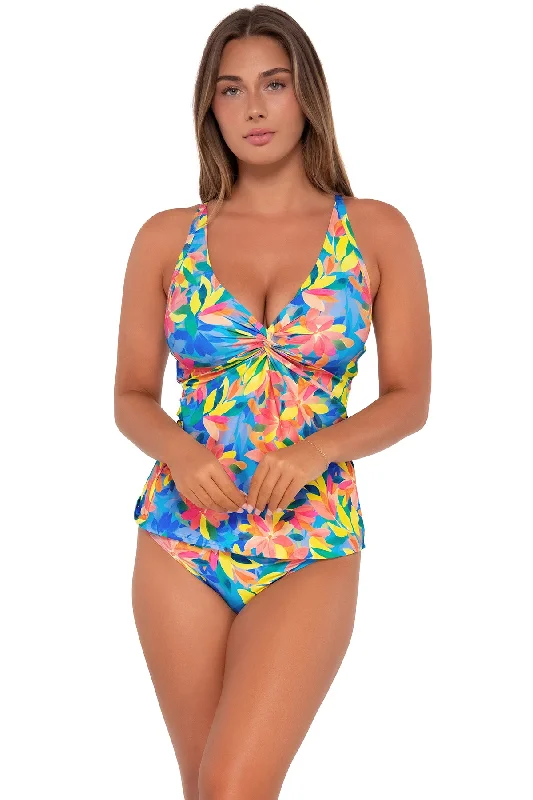 Sunsets Shoreline Petals Forever Tankini Top Lace Back Bikini
