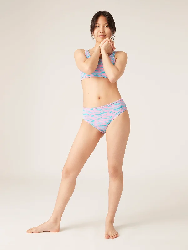 Teen Swimwear Bikini Brief Light-Moderate Mauritius Pink Shiny One-Piece Swimsuit