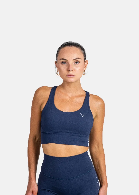 Ultra Lite Sports Bra Dark Denim Blue Soft Lace Bralette