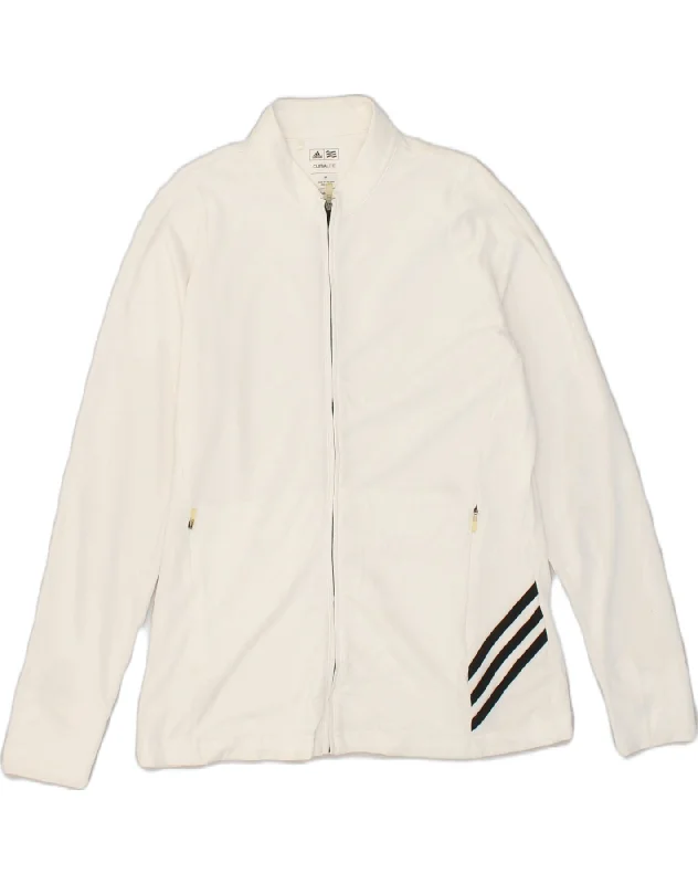ADIDAS Womens Climalite Tracksuit Top Jacket UK 14 Medium White Polyester Toggled Jacket Drawstring Jacket Belted Jacket ADIDAS Womens Climalite Tracksuit Top Jacket UK 14 Medium White Polyester Toggled Jacket Drawstring Jacket Belted Jacket