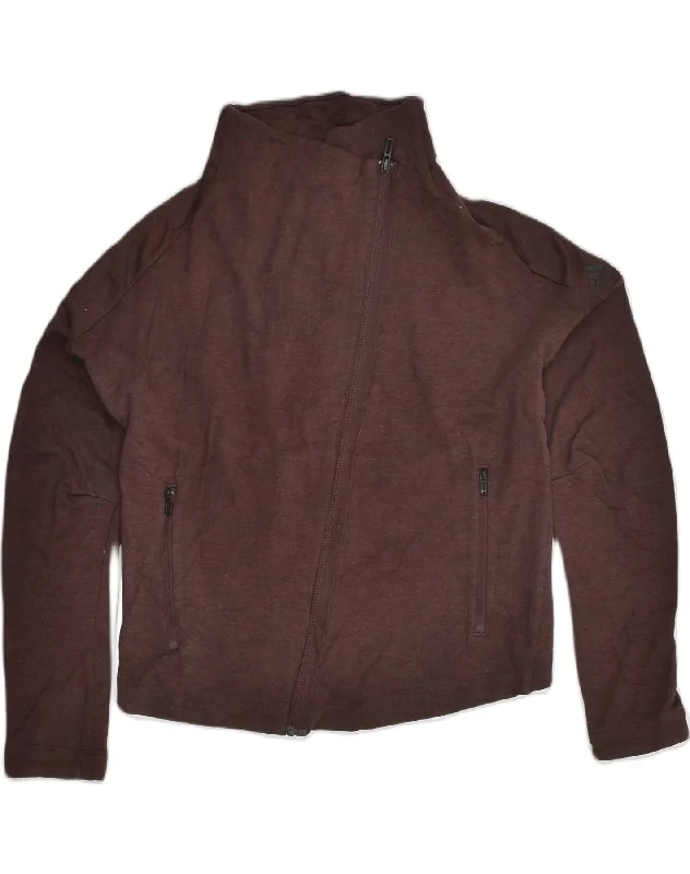 ADIDAS Womens Crop Tracksuit Top Jacket UK 12 Medium Brown Cotton Elasticated Jacket Padded Jacket Insulated Jacket ADIDAS Womens Crop Tracksuit Top Jacket UK 12 Medium Brown Cotton Elasticated Jacket Padded Jacket Insulated Jacket