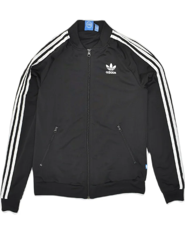 ADIDAS Womens Graphic Tracksuit Top Jacket UK 10 Small Black Polyester Knit Fabric Woven Fabric Fleece Fabric ADIDAS Womens Graphic Tracksuit Top Jacket UK 10 Small Black Polyester Knit Fabric Woven Fabric Fleece Fabric